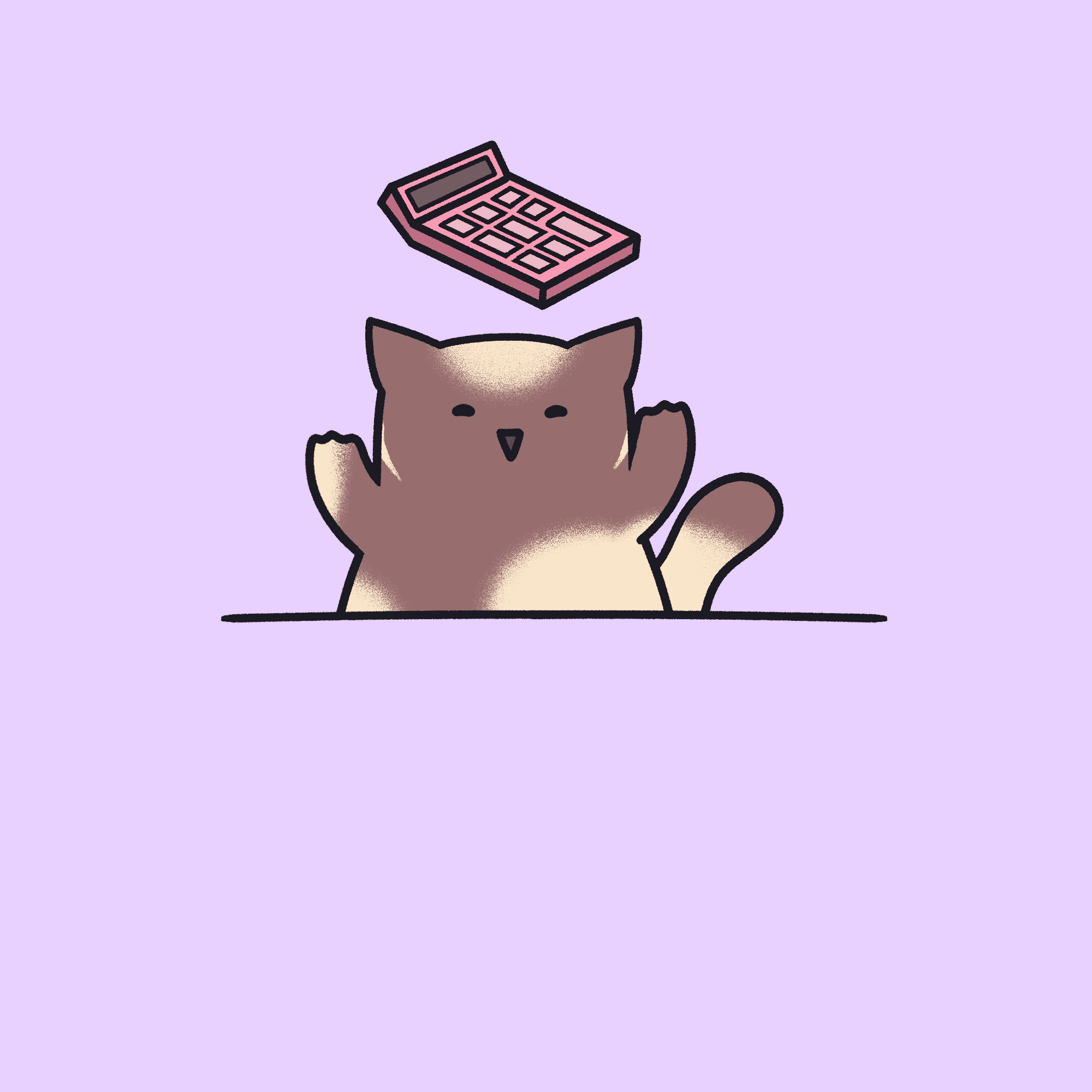 4- Cat with Calc (brown brown, purple)